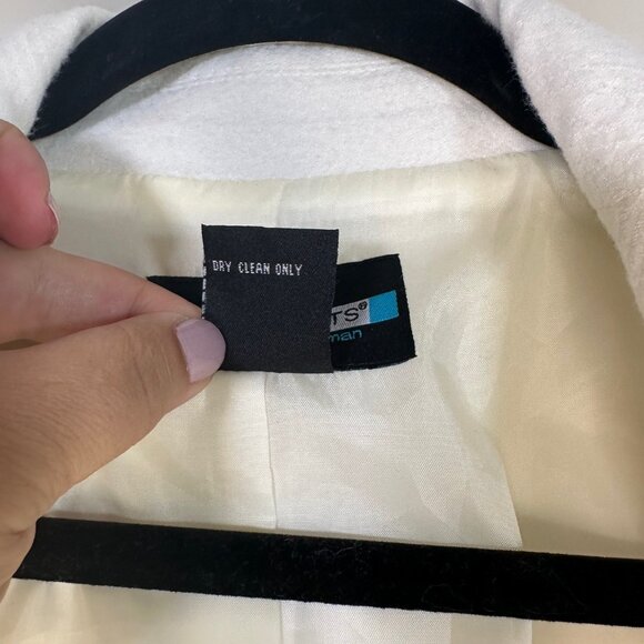 White Fully lined Textured Blazer Jacket 16W - Picture 8 of 8